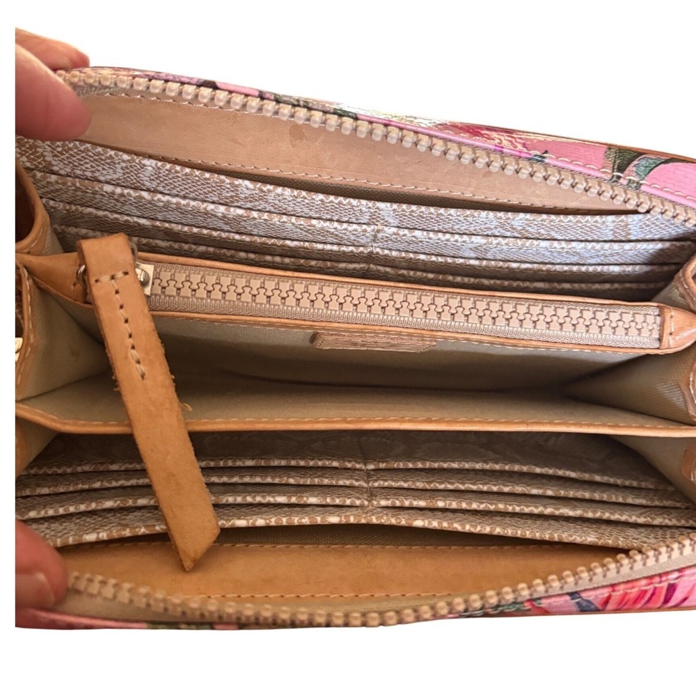 Consuela Brynn Pink Flamingo Tropical Floral Zip‎ Around Wallet - Picture 5 of 5
